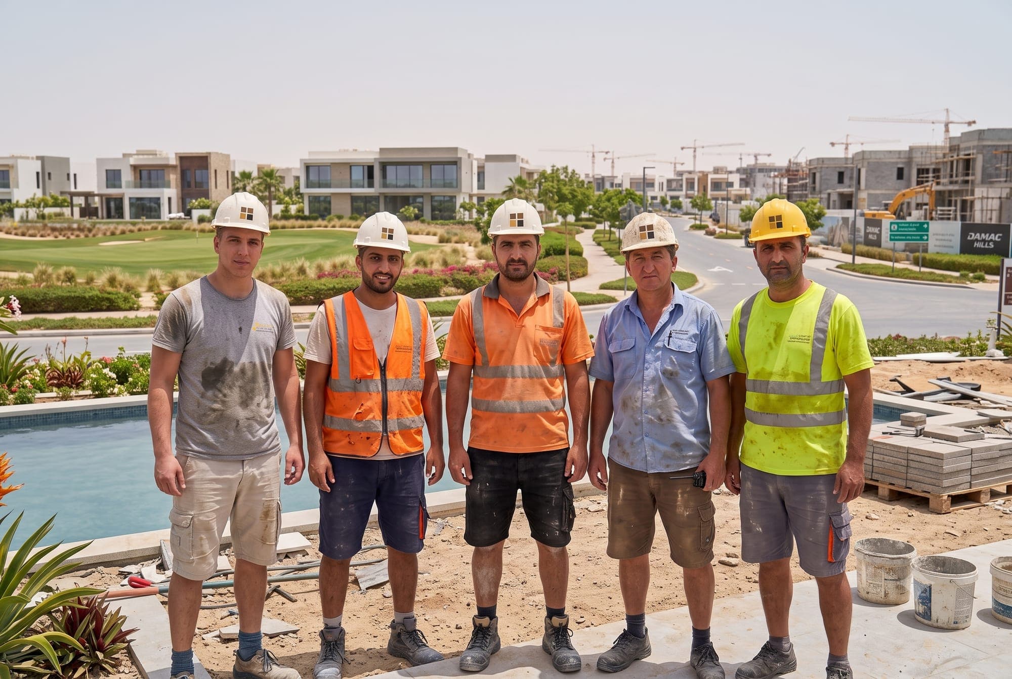 Our European crew on site in Dubai